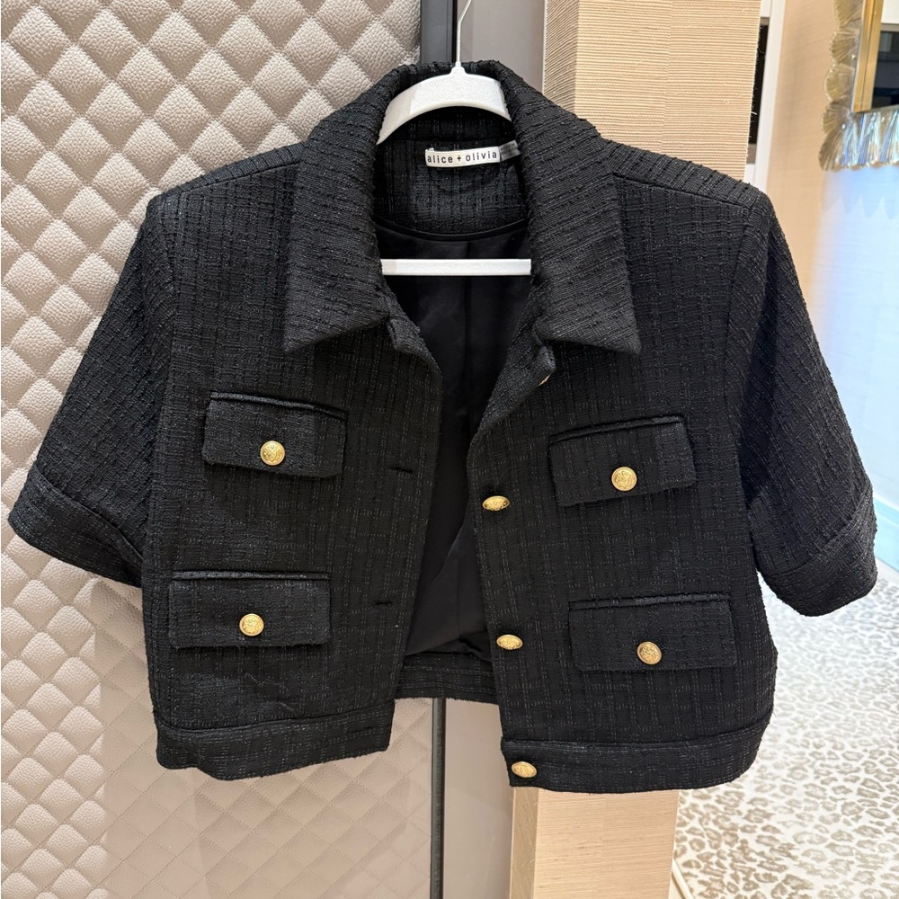 Alice + Olivia Textured Black Jacket